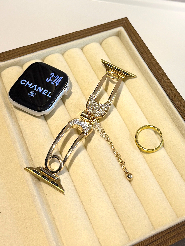 Diamond Paper Clip Stainless Steel Band