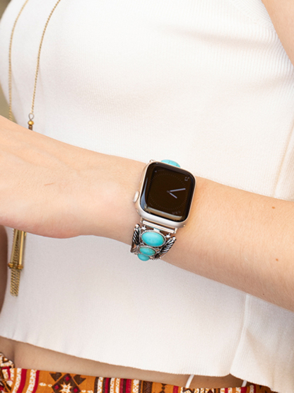 Turquoise jointed Leather Band