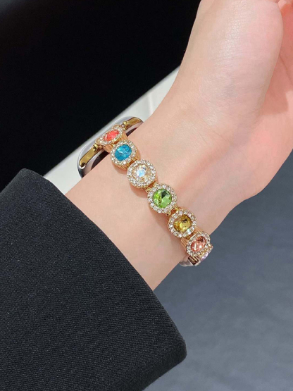 Pearl with Colorful Diamonds Metal Band for Apple Watch