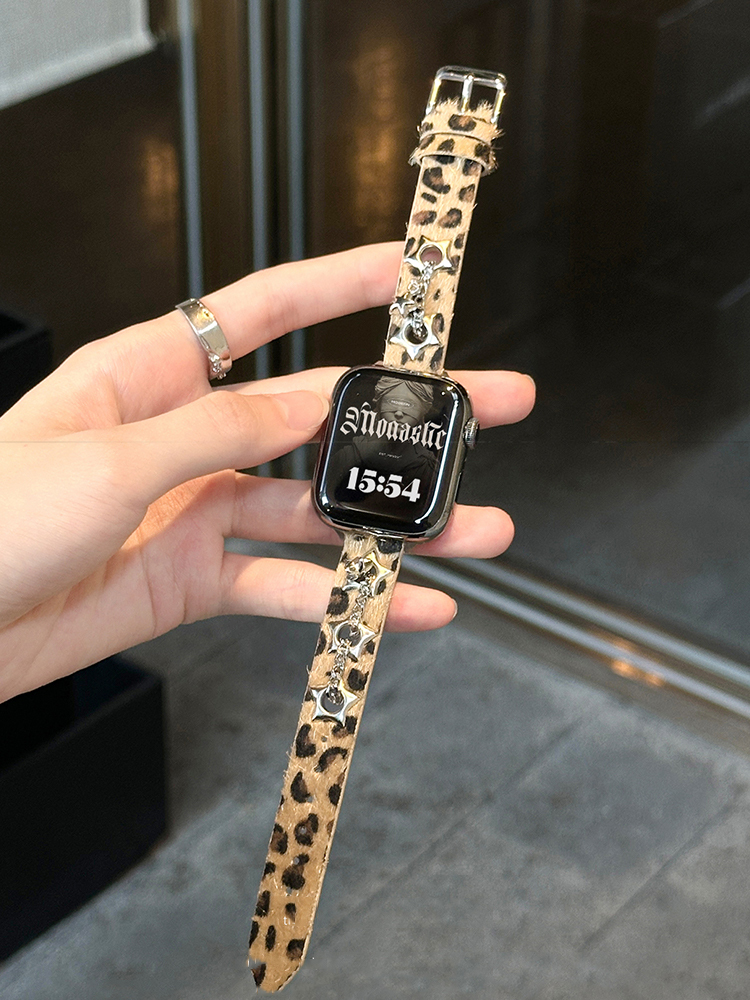 Star Leopard Leather Band for Apple Watch