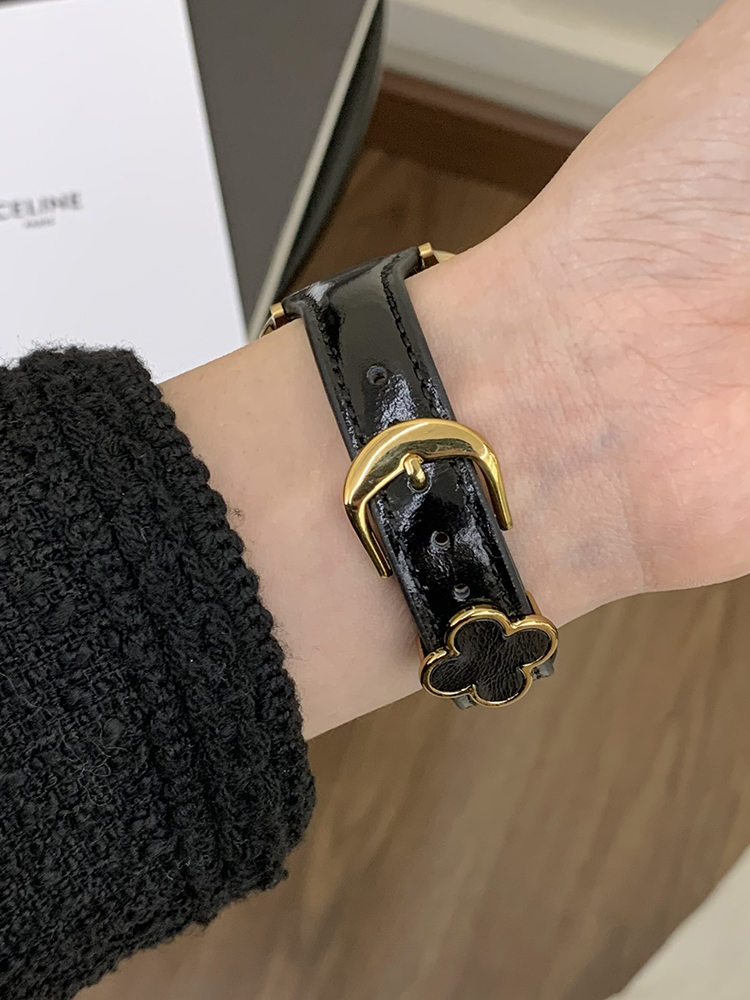 Four-leaf Clover Glossy Leather Band for Apple Watch