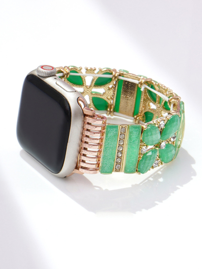 Green Floral Weave Resin Band for Apple Watch