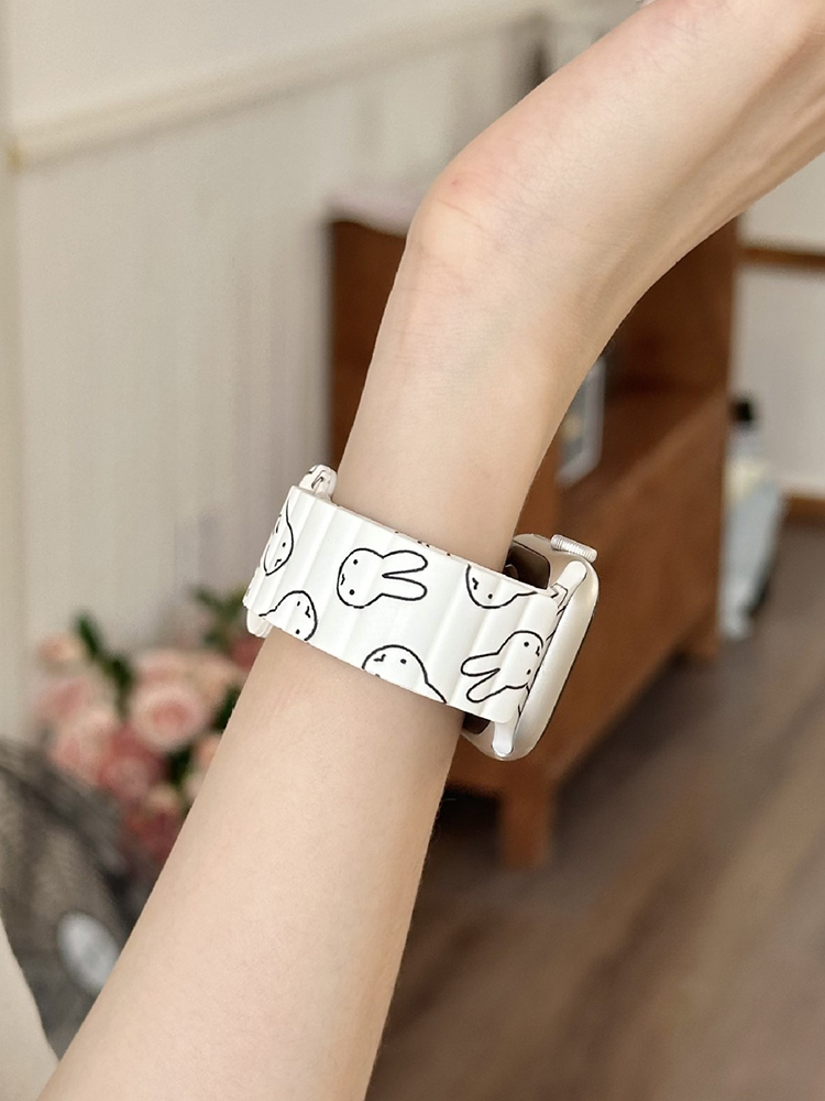 Easter Series Cartoon Bunny Magnetic Silicone Band for Apple Watch