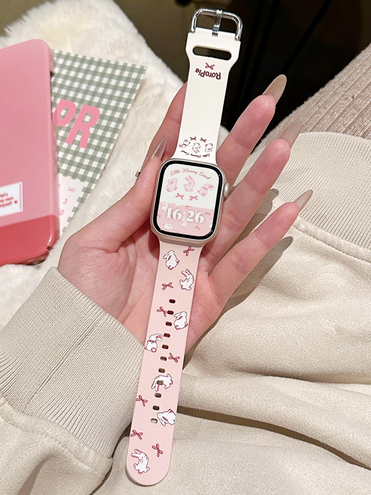 Easter Series Cute Bunny Silicone Band for Apple Watch