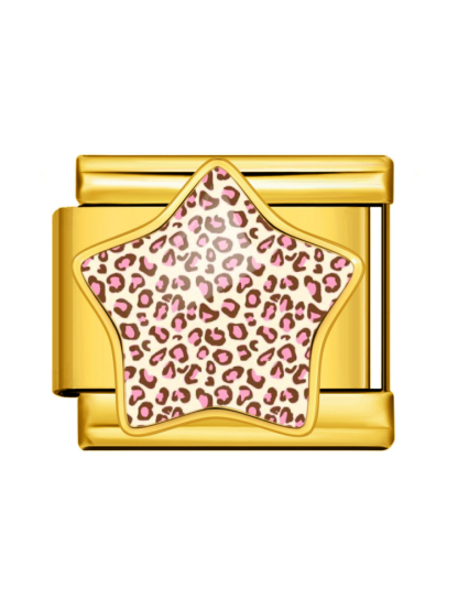 Leopard-Print Star Modular Charm