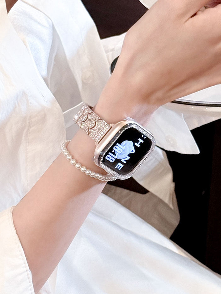Diamond-Encrusted Mermaid Scales Metal Band for Apple Watch