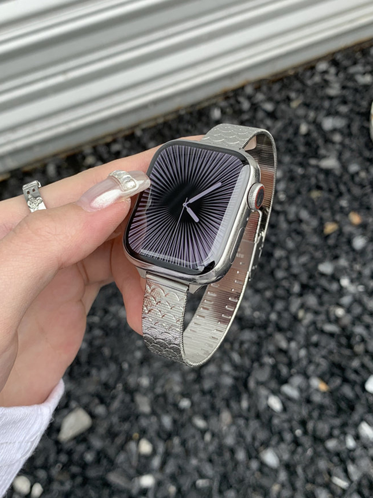 Fish-Scale Pattern Stainless Steel Band for Apple Watch
