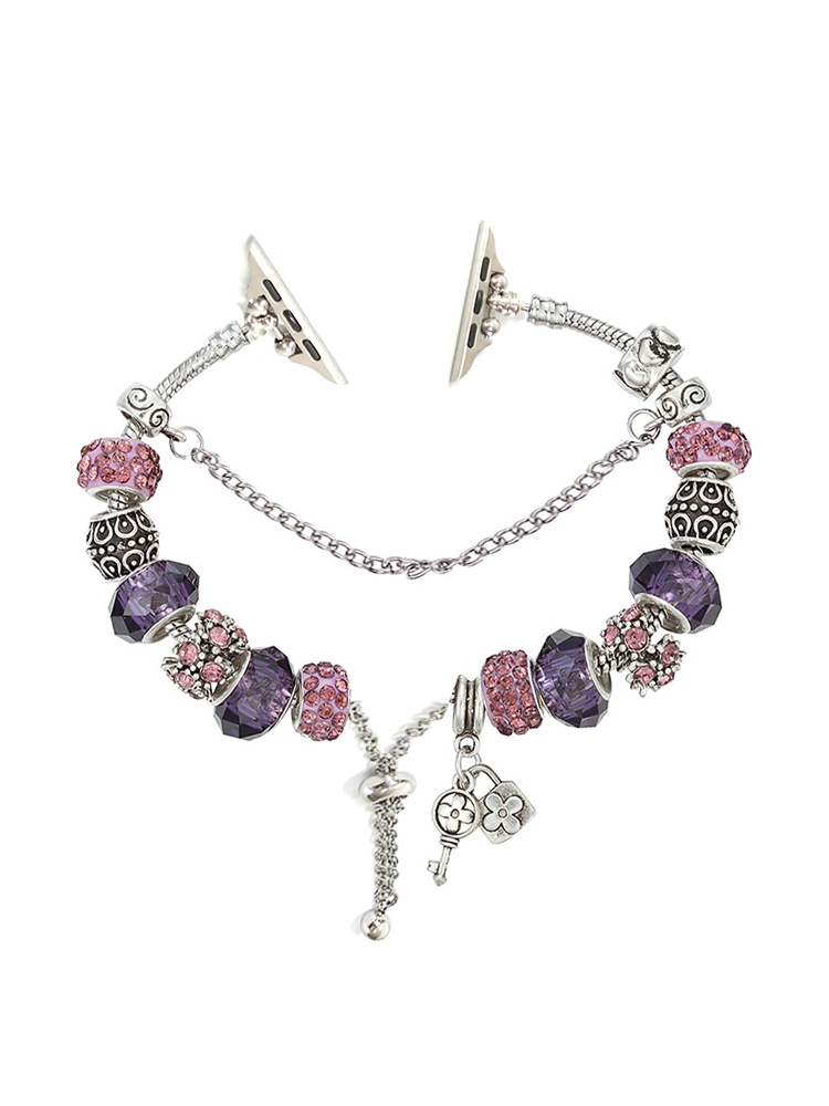 Keys and Locks Beaded Bracelet Stainless Steel Apple Watch Band - Tatanband