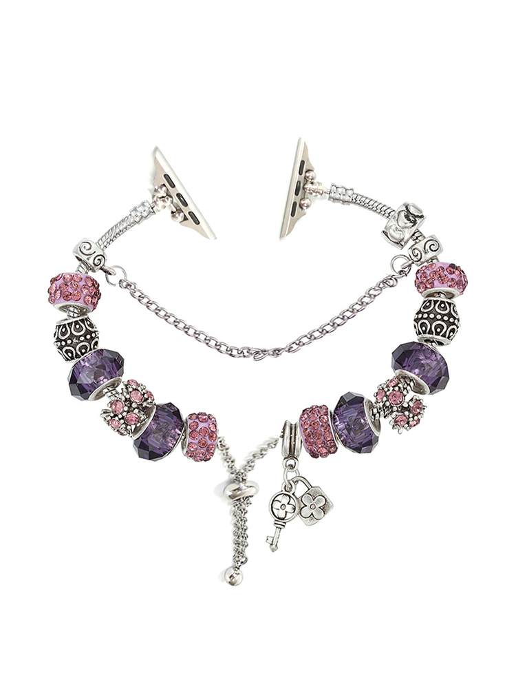 Keys and Locks Beaded Bracelet Stainless Steel Band