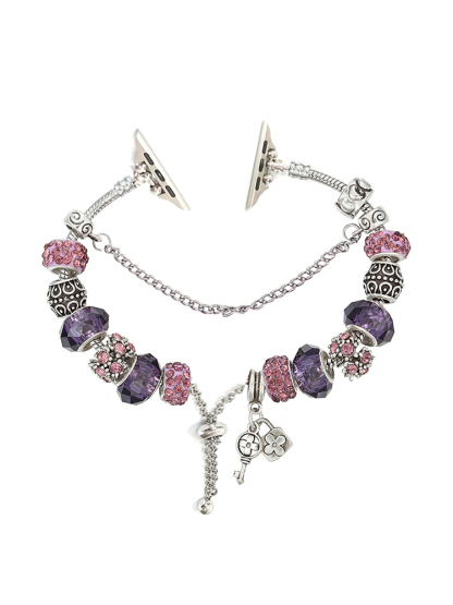 Keys and Locks Beaded Bracelet Stainless Steel Band