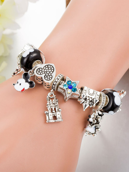 Black Mickey Castle Crystal Beaded Band