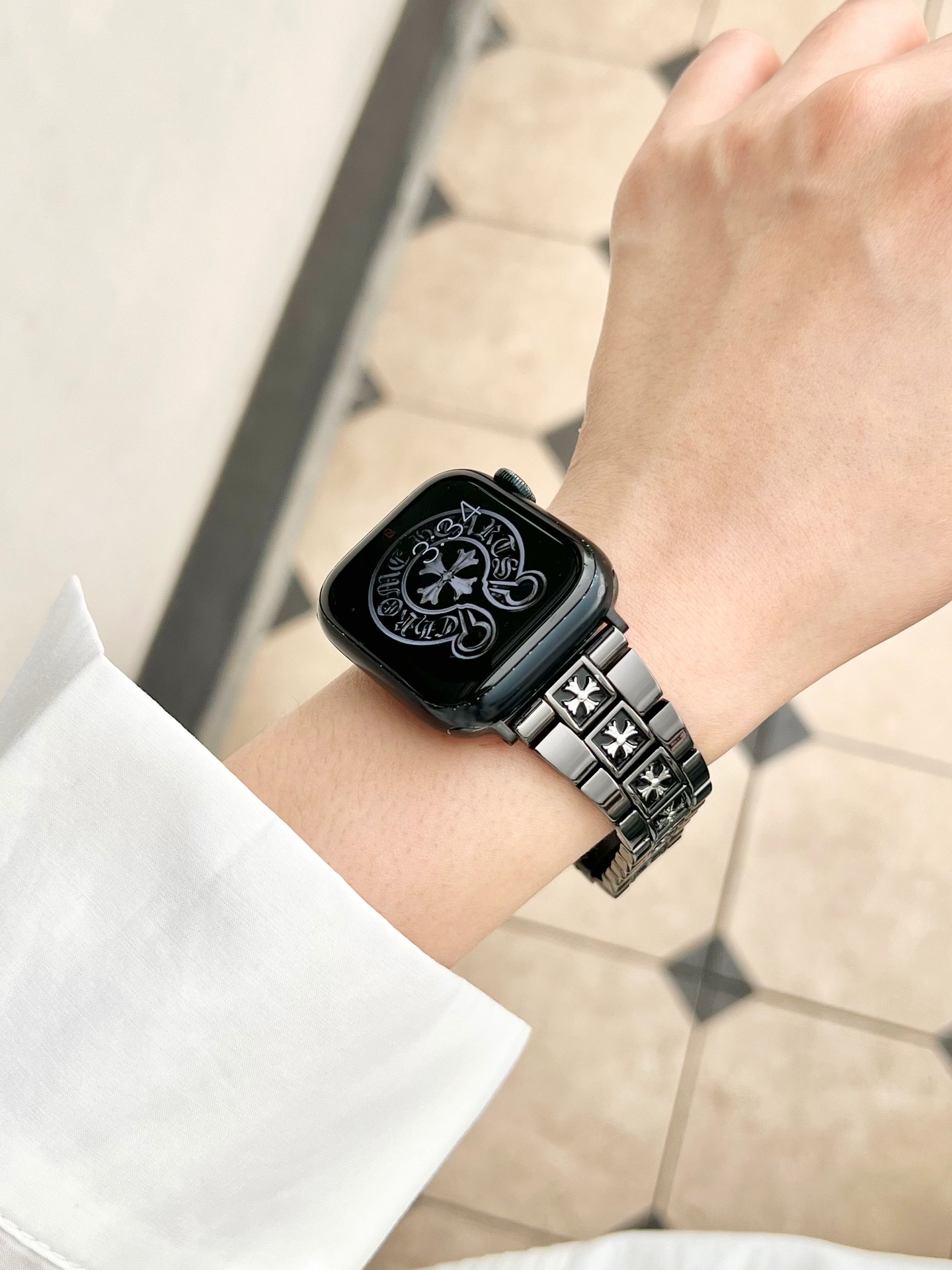 3-Link Cross Stainless Steel Band