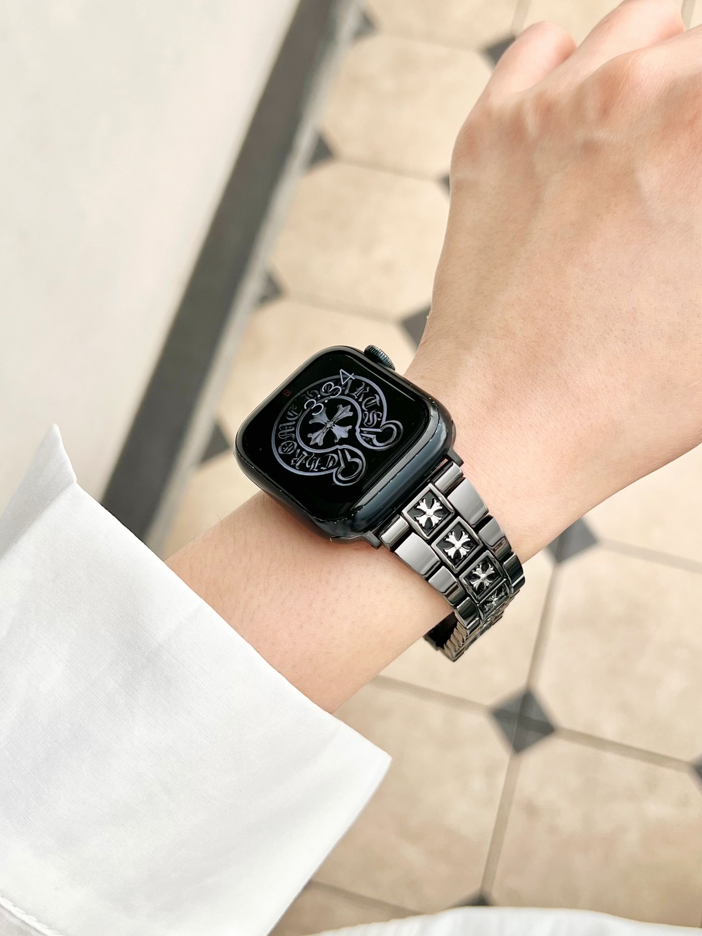 3-Link Cross Stainless Steel Band