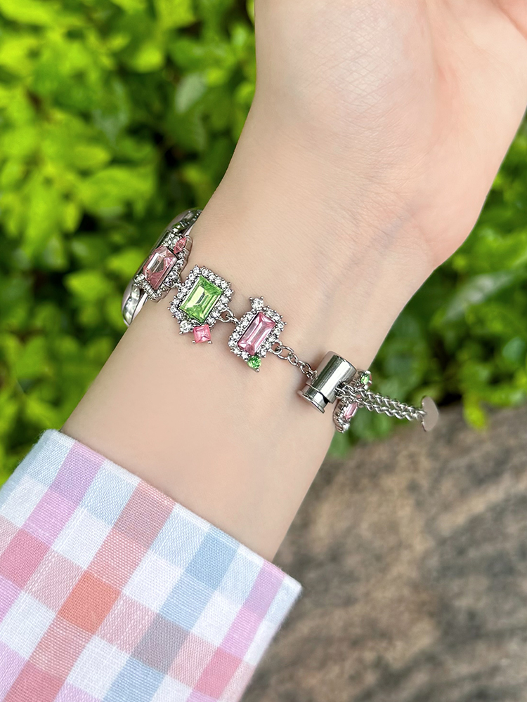 Candy Zircon Chain Stainless Steel Band