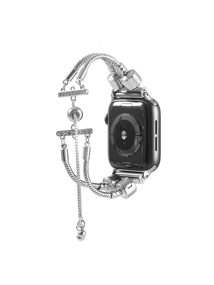 Double Row Beaded Bracelet Stainless Steel Band