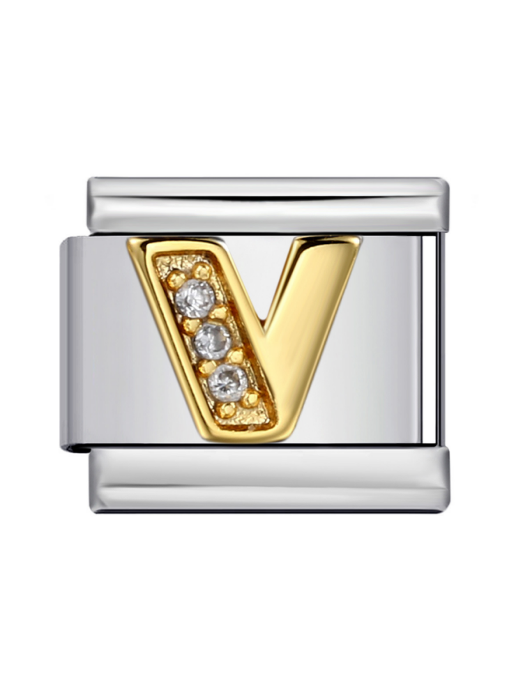 Diamond-Set Letters Modular Charm