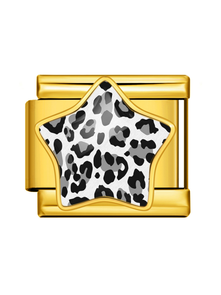Leopard-Print Star Modular Charm