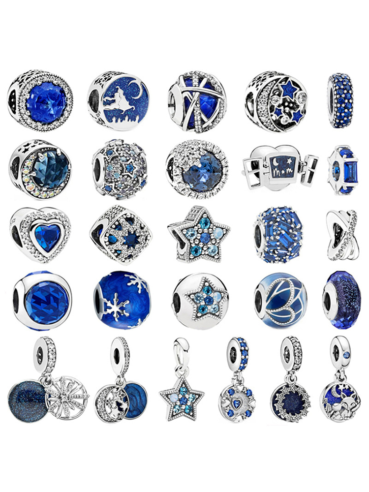 Blue Starry Sky Series Alloy Beads