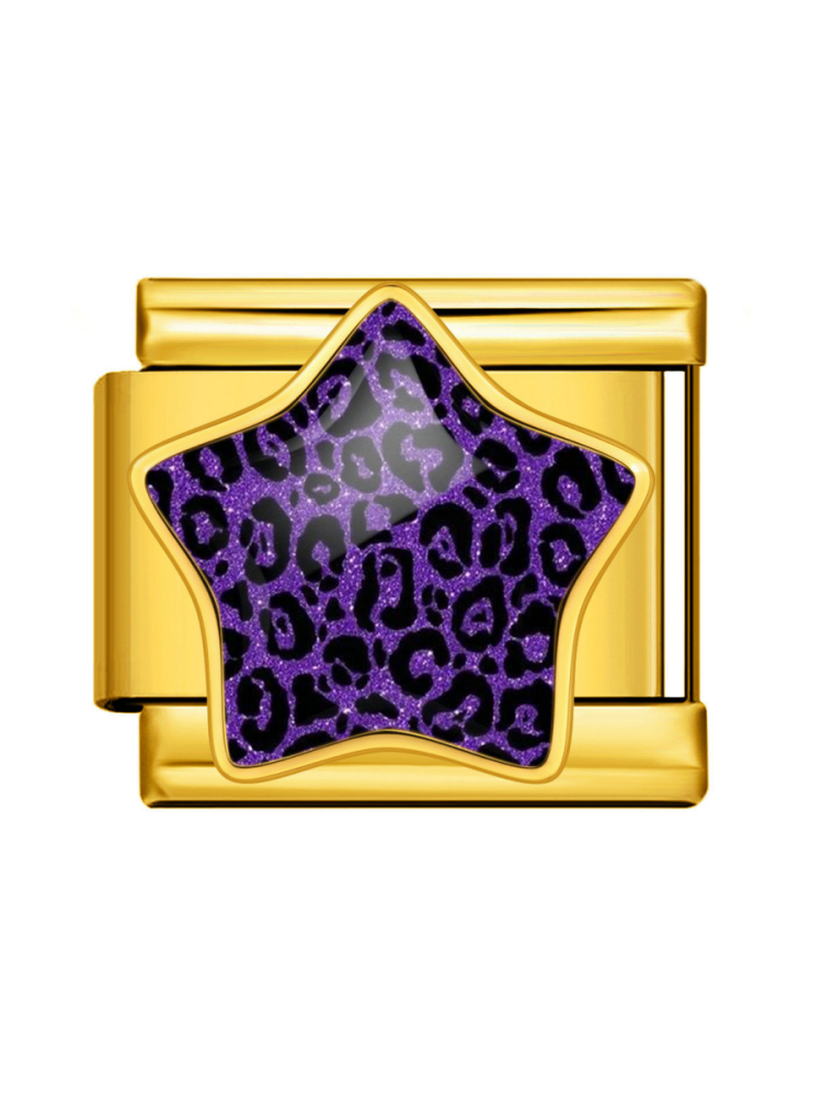 Leopard-Print Star Modular Charm