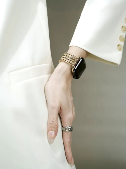 Four-row Chain Braided Stainless Steel Band for Apple Watch