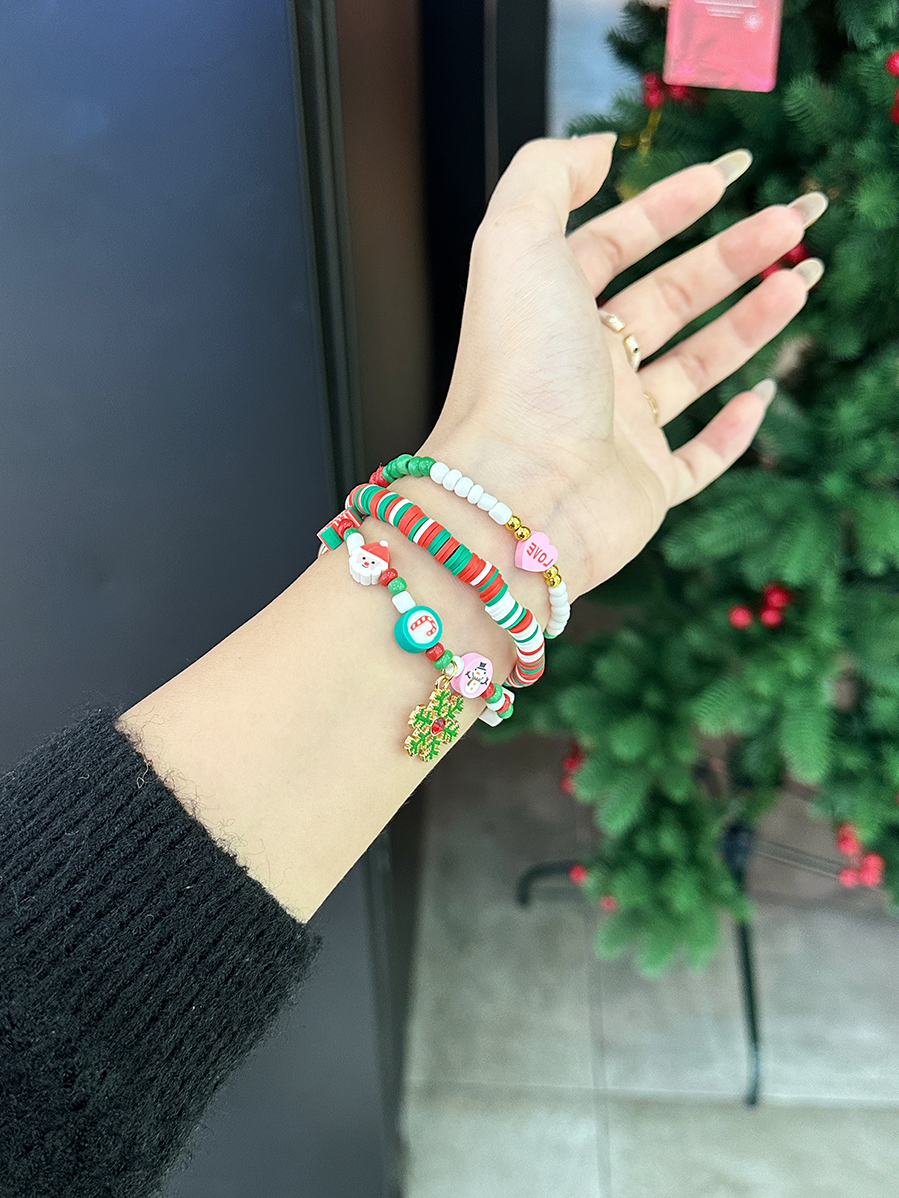 Christmas 3 Chain Elasticity Stainless Steel Band