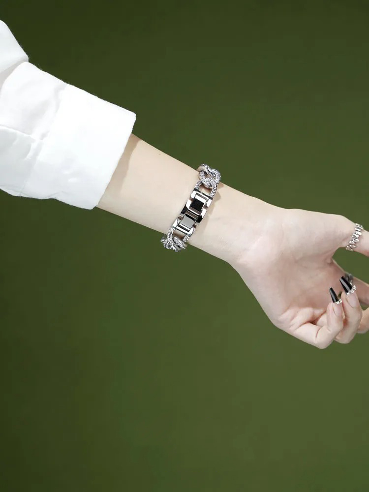 Honeycomb Rhinestone Inlay Stainless Steel Band for Apple Watch