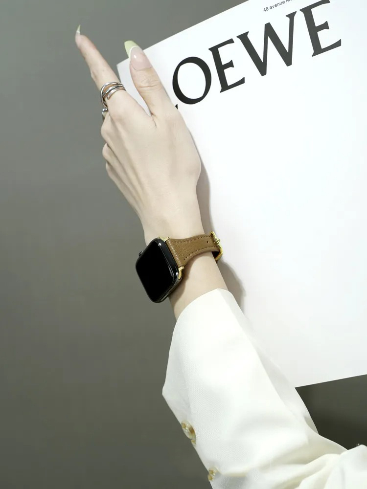 Litchi Grain Fine Leather Band for Apple Watch