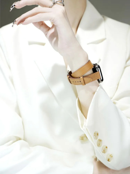 Double Tour Slim Wrap Leather Band for Apple Watch