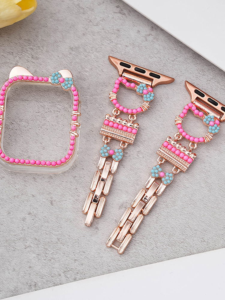 Mini Colored Beads Kitty Stainless Steel Band