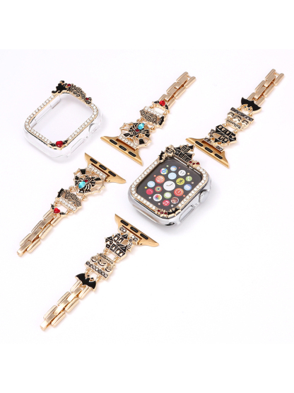 Diamond-encrusted Halloween Stainless Steel Band