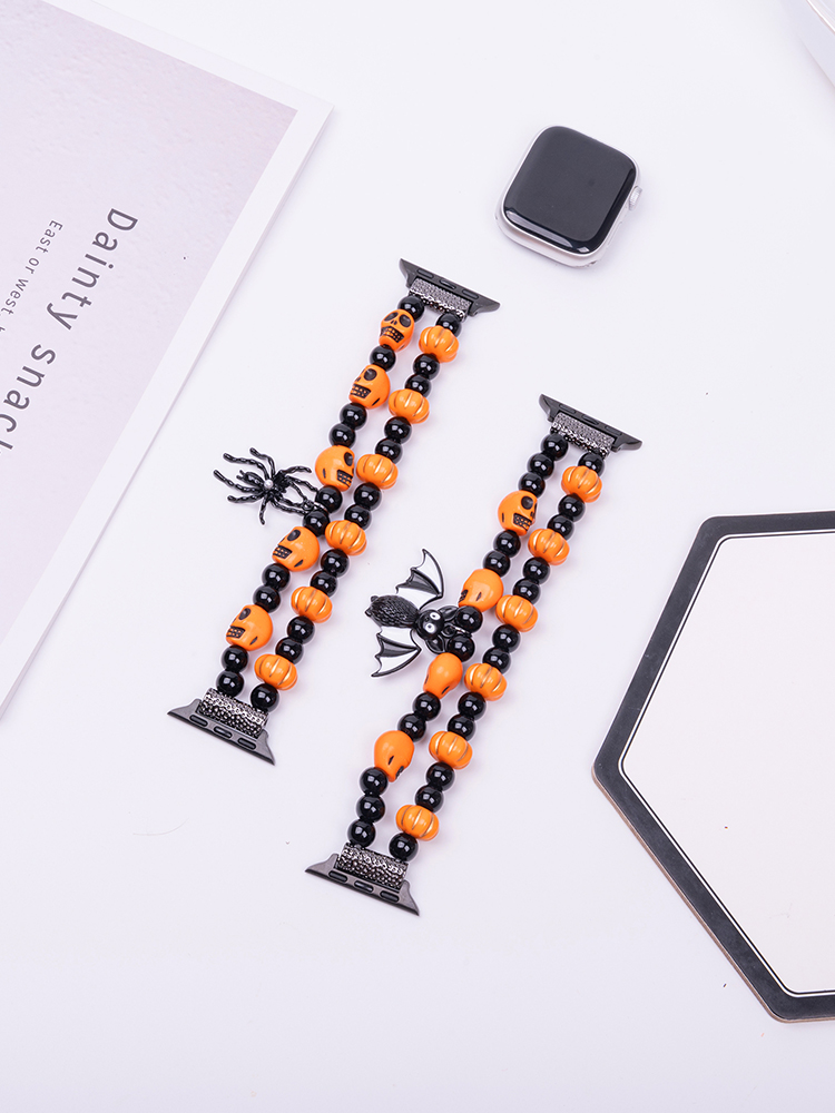 Halloween Pumpkin Beads Hand-woven Band
