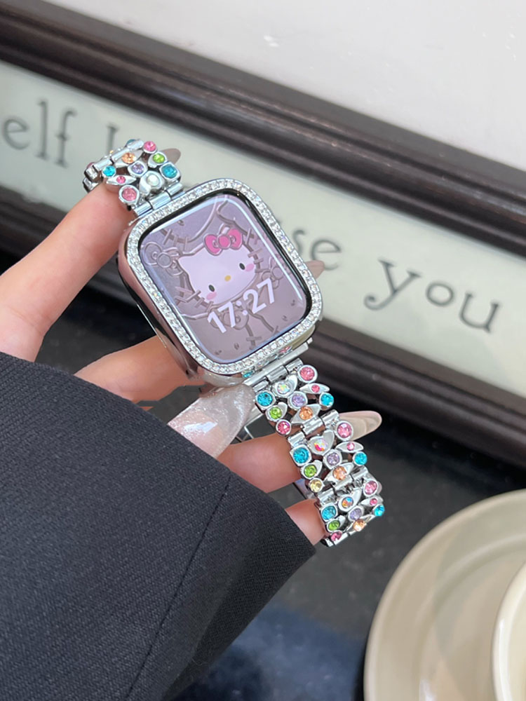 Gypsophila Zircon Stainless Steel Band