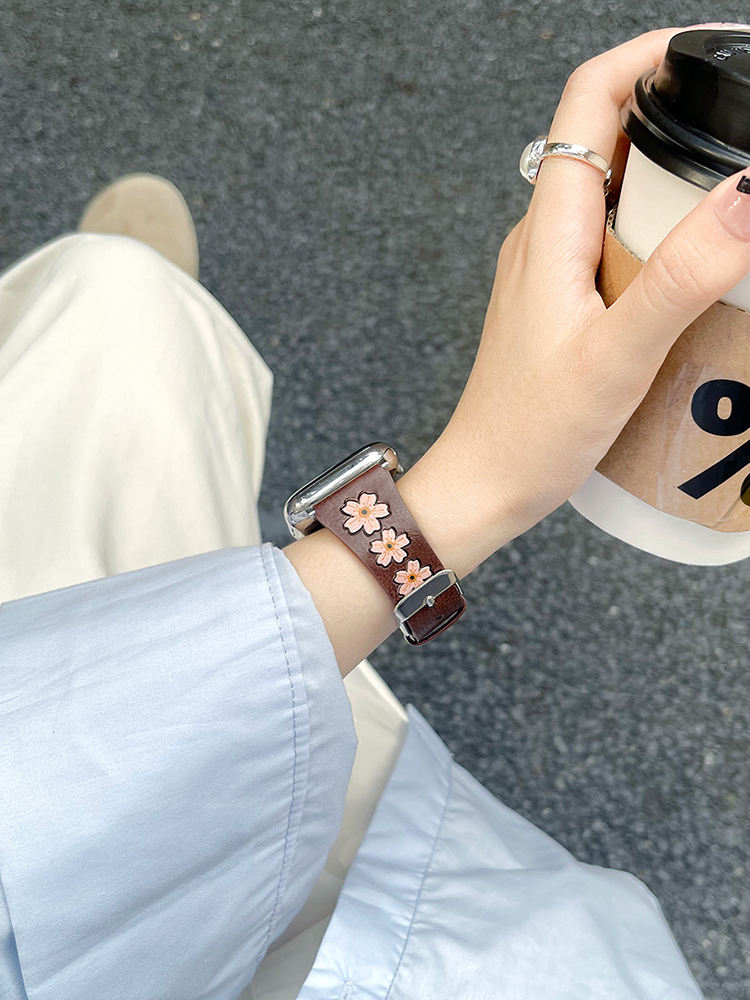 Cherry Blossoms Leather Band