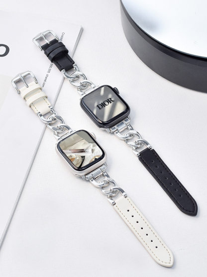 Cuban Chain with Leather Band