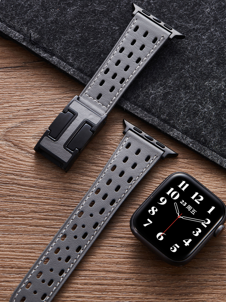 Breathable Mesh H Magnetic Buckle Leather Band