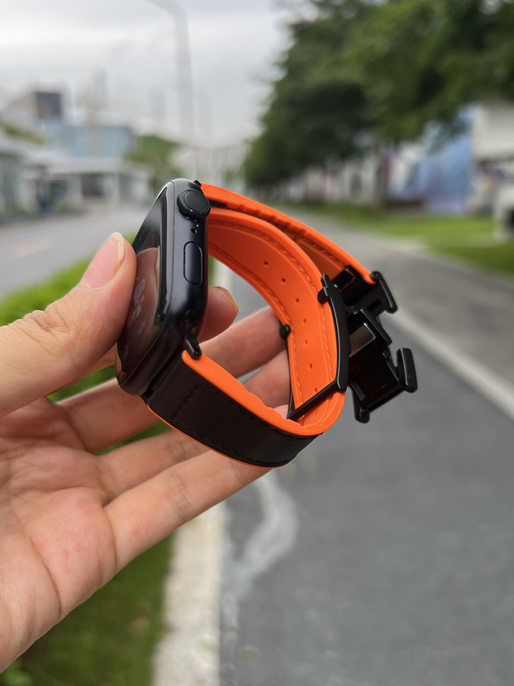 H Magnetic Buckle Leather with Silicone Band