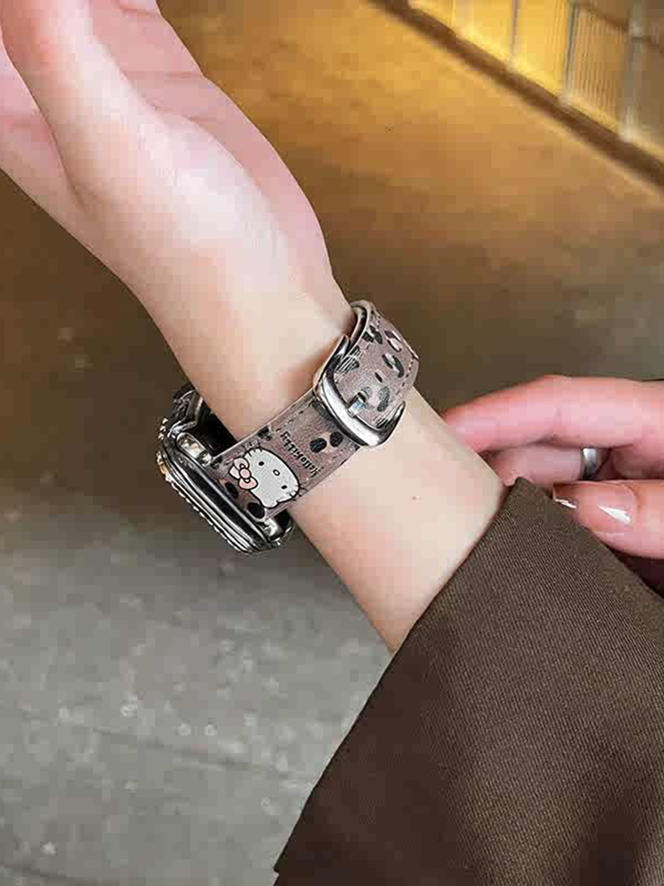 Kitty Leopard Leather Band