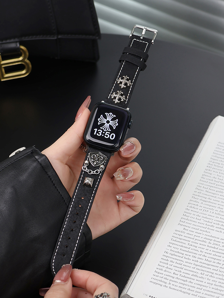 Chrome Hearts Distressed Pattern Leather Band