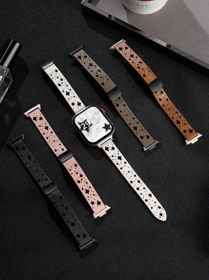 Star Hollow Magnetic Buckle Leather Band