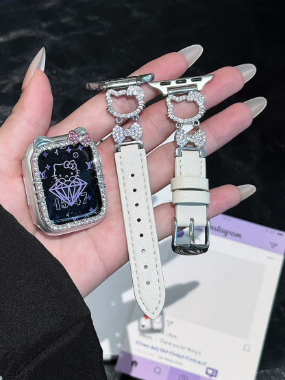 Diamond Kitty Leather Band