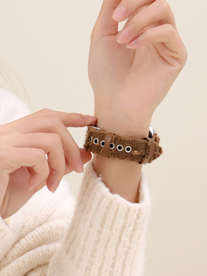 Plaid Plush Leather Band