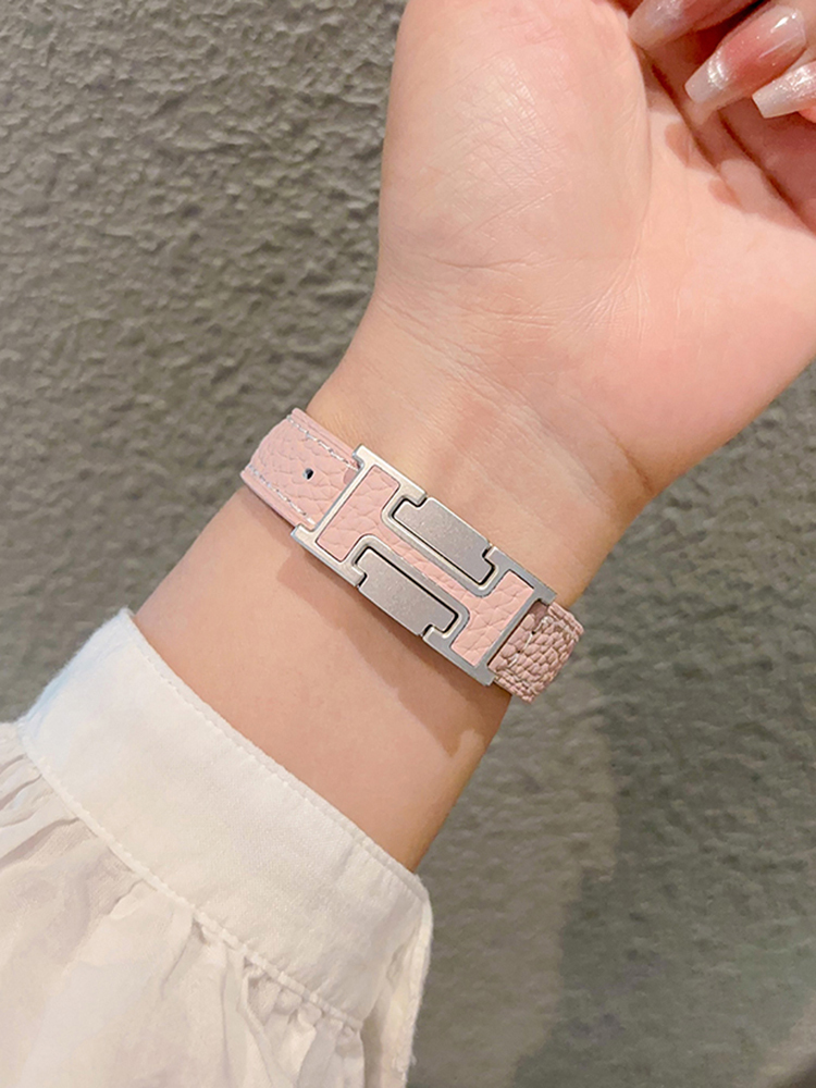 Slim H Magnetic Buckle Leather Band