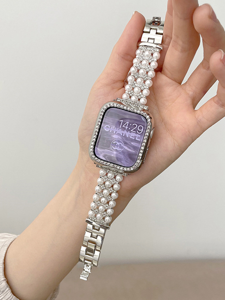 3-Link Pearls Stainless Steel Band