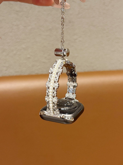 Flower Diamonds with Pearls Stainless Steel Band