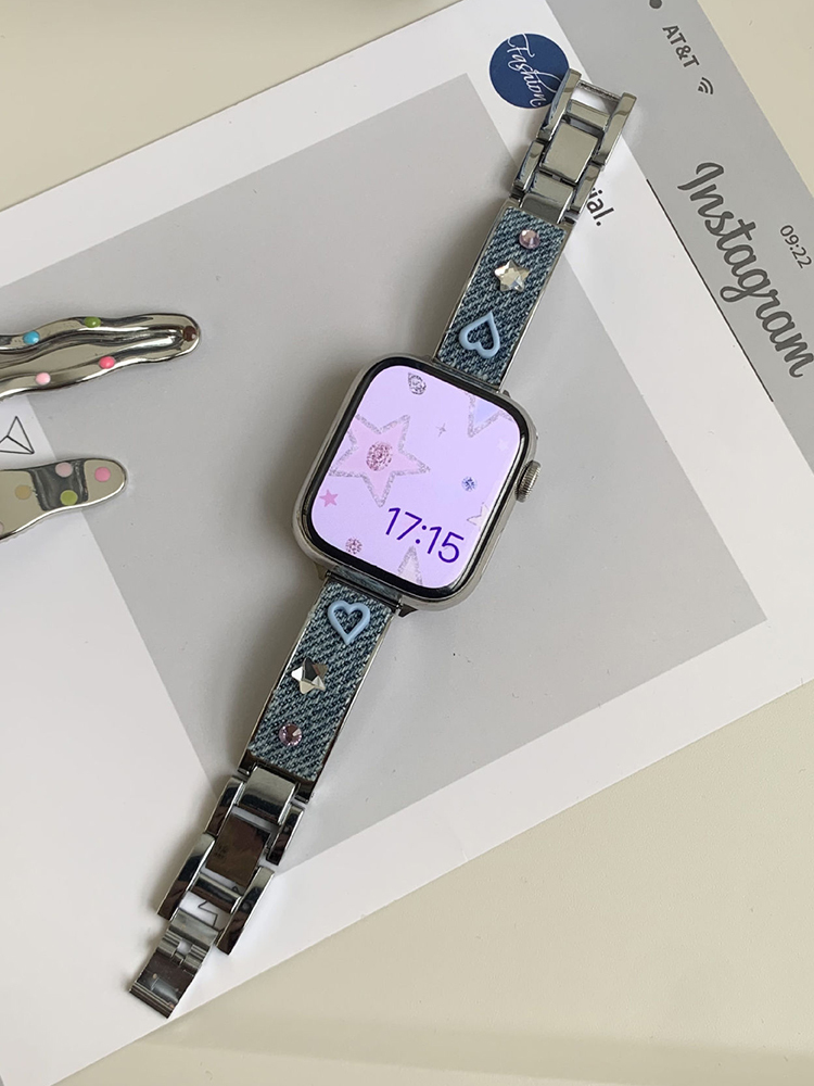 Denim Bracelet Stainless Steel Band