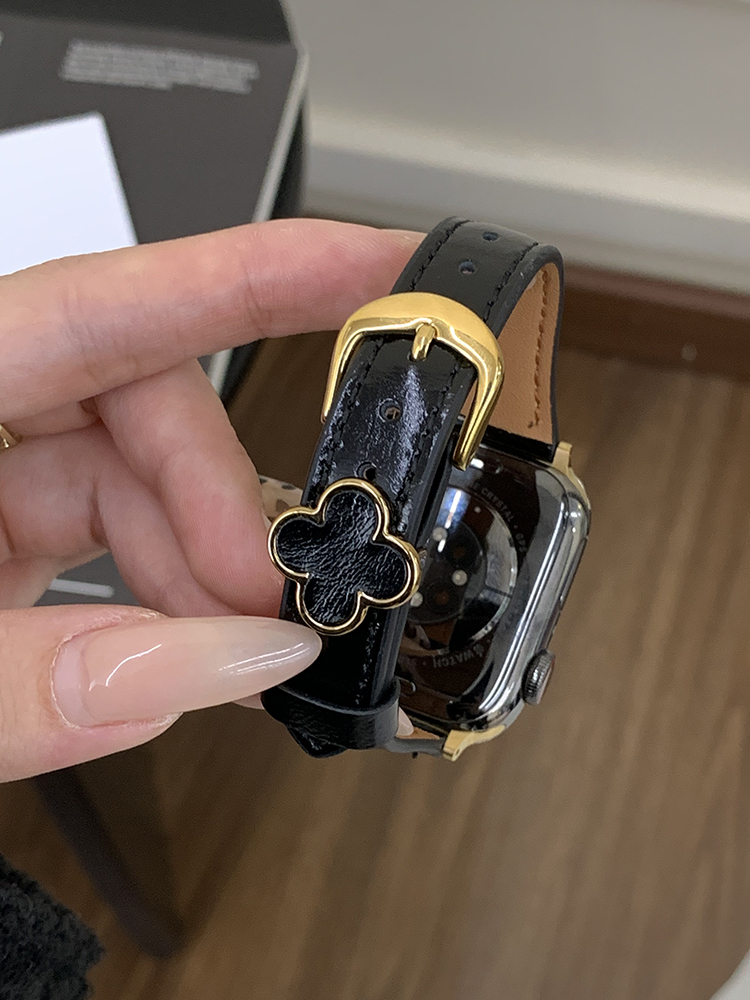 Four-leaf Clover Glossy Leather Band for Apple Watch
