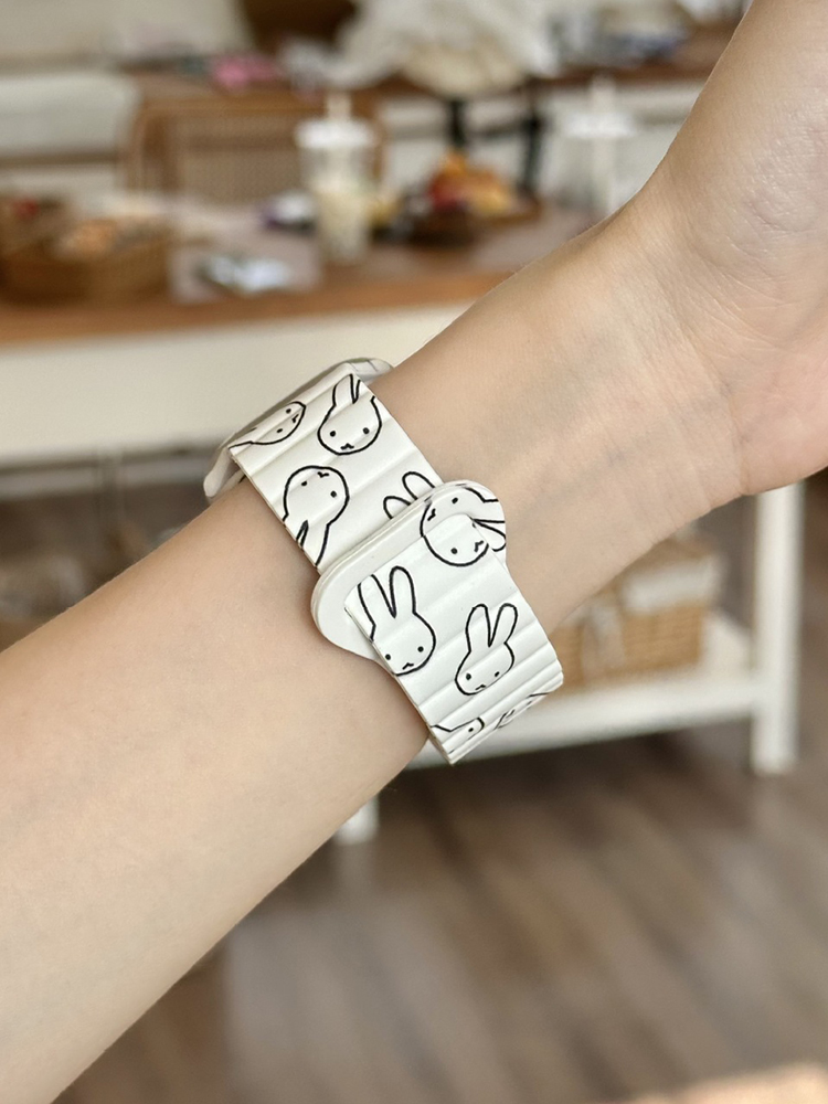 Easter Series Cartoon Bunny Magnetic Silicone Band for Apple Watch