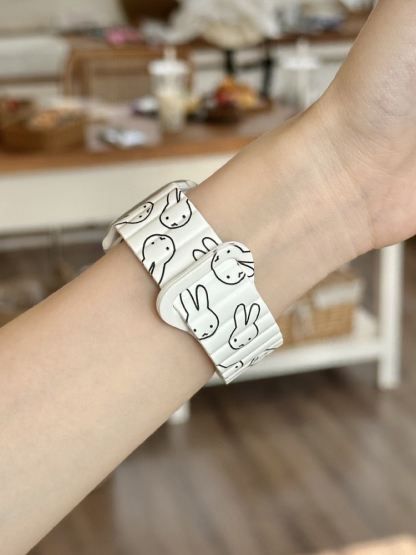 Easter Series Cartoon Bunny Magnetic Silicone Band for Apple Watch