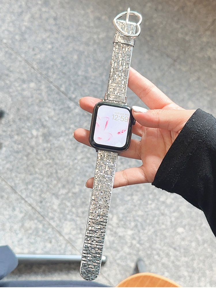Mosaic Glitter Sequins Leather Band for Apple Watch