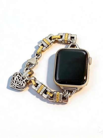 Retro Heart Shape Pendant Chain Stainless Steel Band